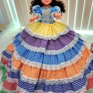 Muñeca 18¨ guinga de colores