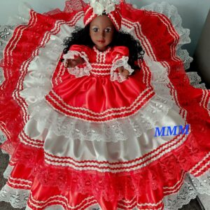 Muñeca 18¨ vestida rojo y blanco